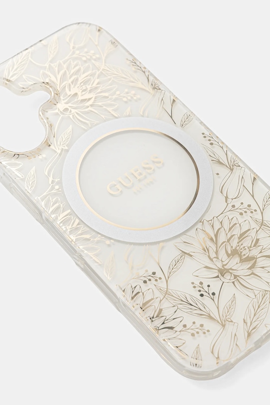 Akcesoria Guess etui na telefon iPhone 17 GUHMP17SHCPOFPH beżowy