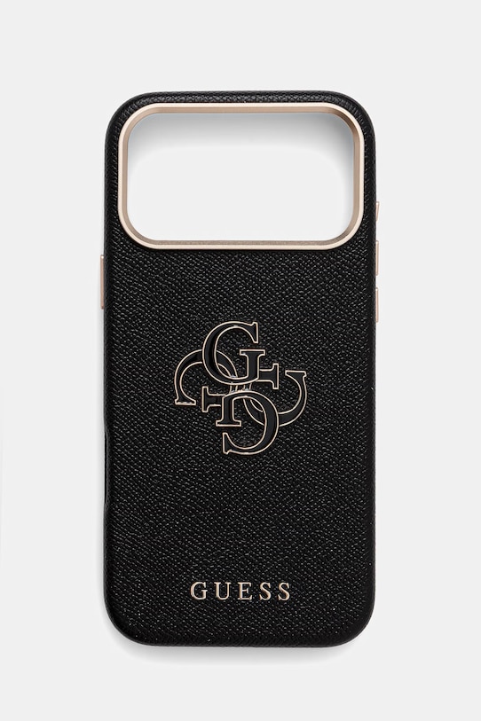 Puzdro na mobil Guess iPhone 17 Pro Max nášivka čierna GUHCP17X5PS4RGGK