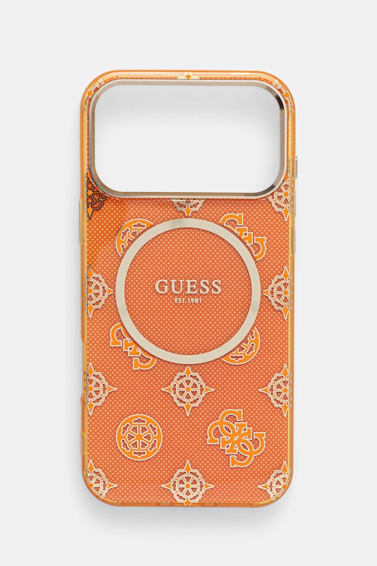 Puzdro na mobil Guess iPhone 17 Pro Max na mobil oranžová GUHMP17X5HPOEDO