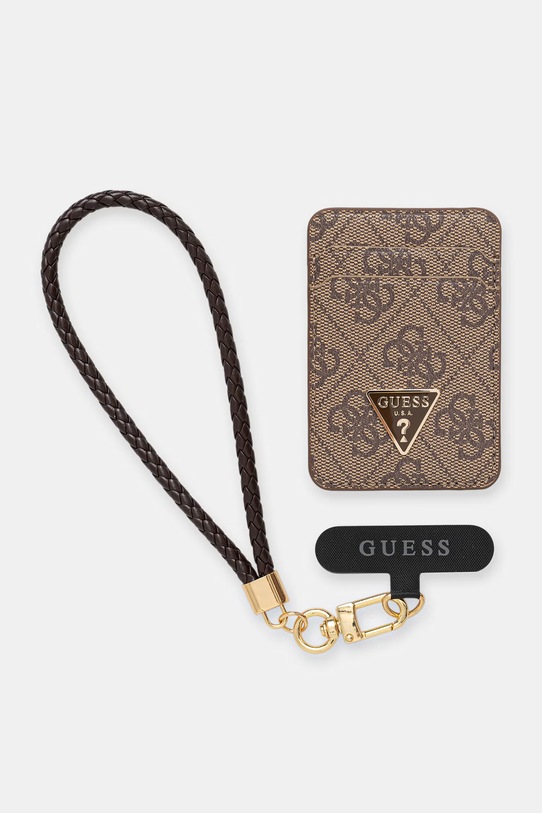 Guess etui na karty brązowy GUBPWMWSP4GTW