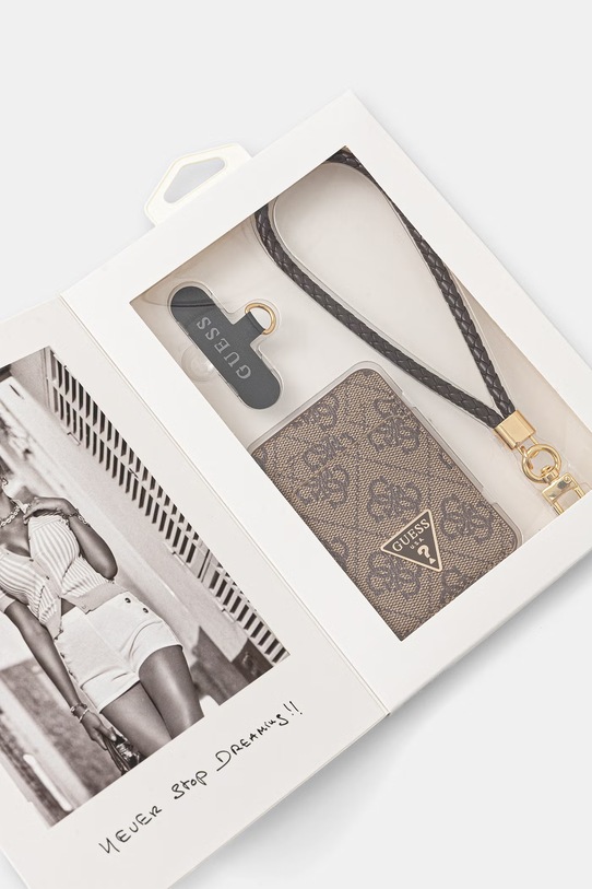 Akcesoria Guess etui na karty GUBPWMWSP4GTW brązowy