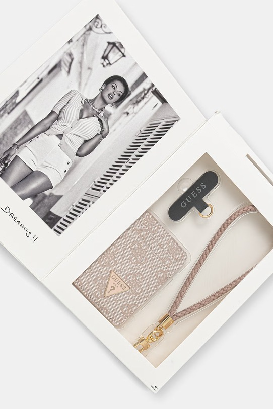 Akcesoria Guess etui na karty GUBPWMWSP4GTP różowy