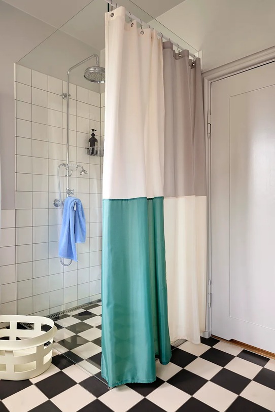 Łazienka HAY zasłona prysznicowa Check 180 x 200 cm AC465.A587 multicolor