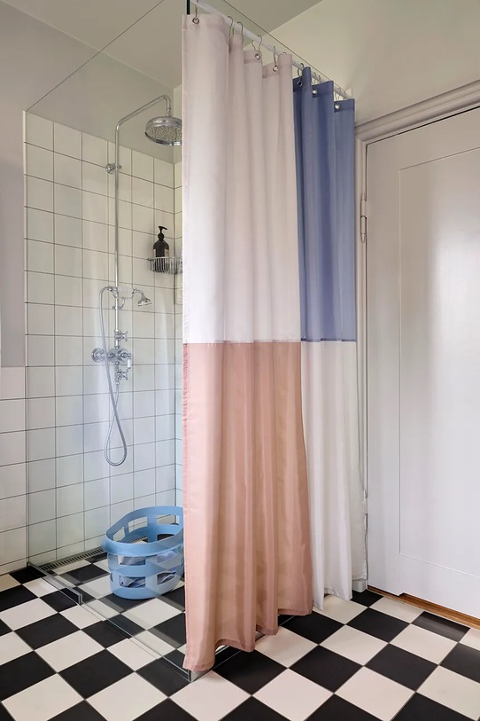 Łazienka HAY zasłona prysznicowa Check 180 x 200 cm AC465.A656 multicolor