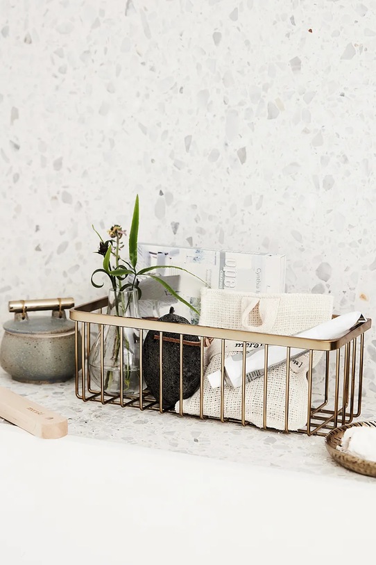 House Doctor kosz łazienkowy ze stali nierdzewnej 28 x 11 x 9,5 cm 209830320 żółty AA00