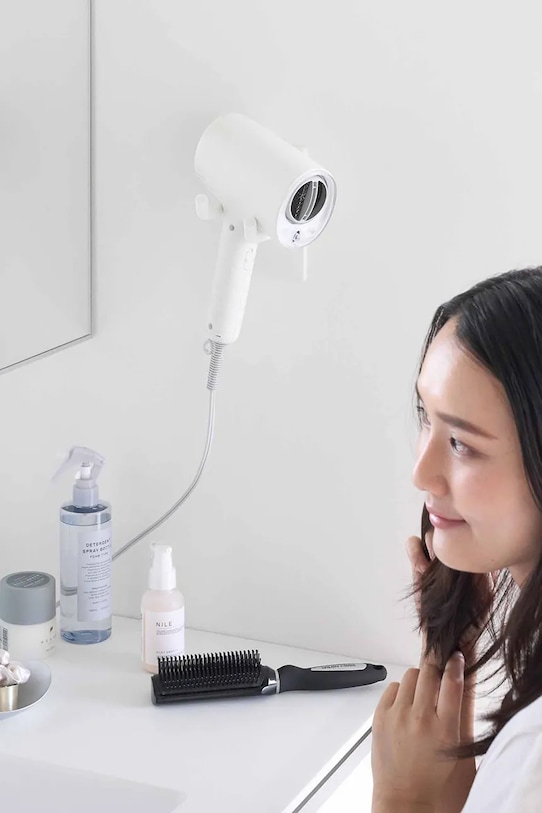 Yamazaki suport pentru uscător de păr montat pe perete din aluminiu 8 x 13 x 14 cm alb 10104