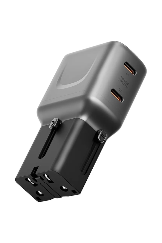 Energea ładowarka sieciowa TravelGo Adapter 45 2xUSB-C 45W TGA.45.GUN czarny