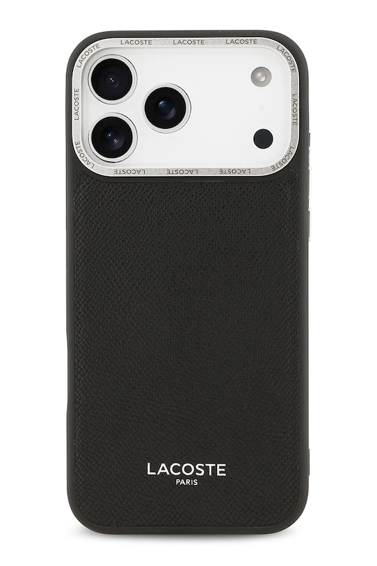 Lacoste etui na telefon z wbudowanym pierścieniem magnetycznym MagSafe iPhone 17 Pro Max czarny LCHMP17XPCESK