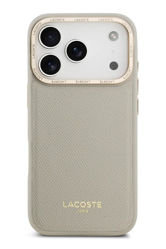 Lacoste etui na telefon z wbudowanym pierścieniem magnetycznym MagSafe iPhone 17 Pro beżowy LCHMP17LPCEGT