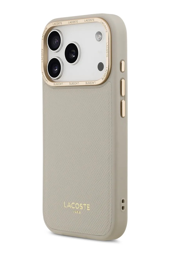 Lacoste etui na telefon z wbudowanym pierścieniem magnetycznym MagSafe iPhone 17 Pro beżowy LCHMP17LPCEGT