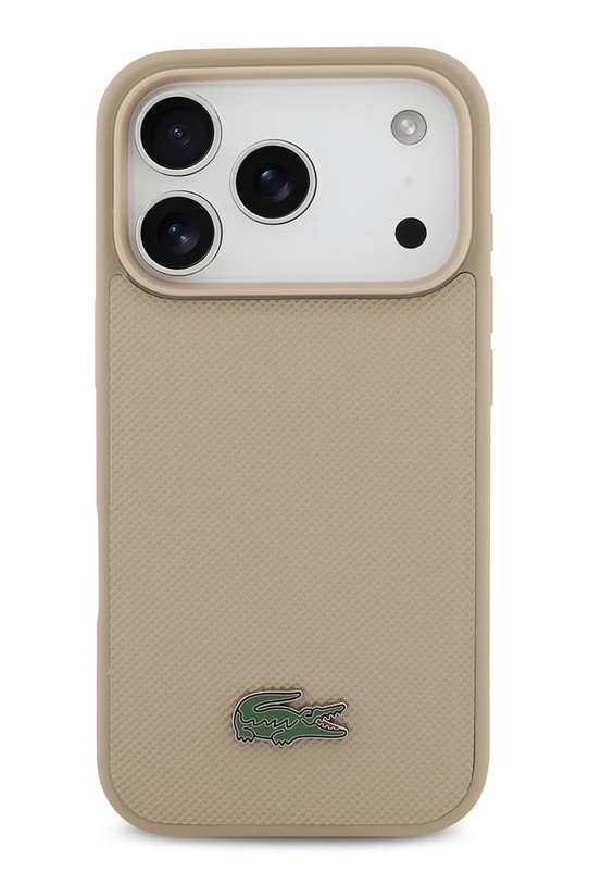 Lacoste etui na telefon z wbudowanym pierścieniem magnetycznym MagSafe iPhone 17 Pro beżowy LCHMP17LPLAT