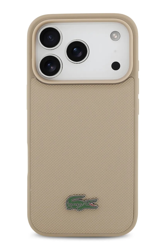 Lacoste etui na telefon z wbudowanym pierścieniem magnetycznym MagSafe iPhone 17 Pro beżowy LCHMP17LPLAT