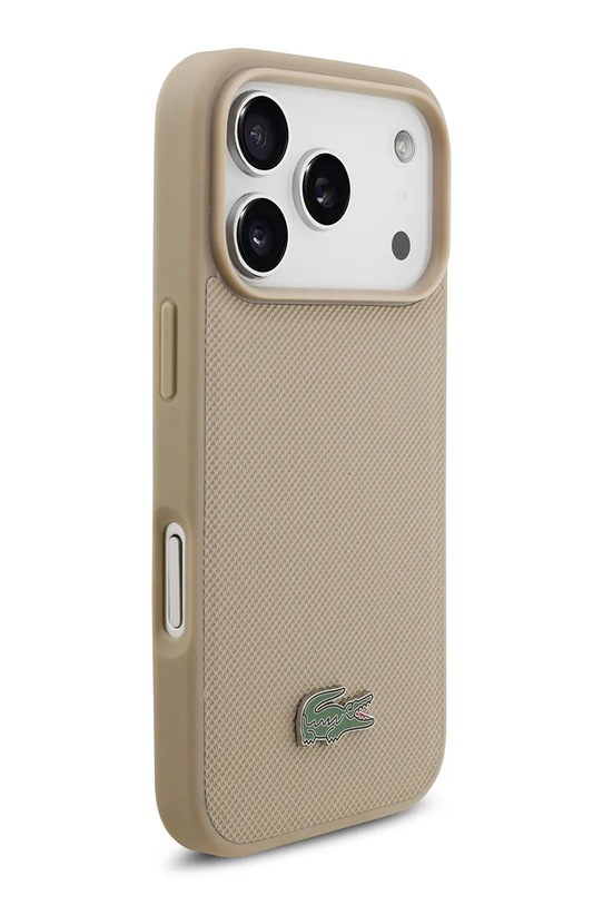 Lifestyle Lacoste etui na telefon z wbudowanym pierścieniem magnetycznym MagSafe iPhone 17 Pro LCHMP17LPLAT beżowy