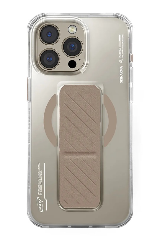 Skinarma etui na telefon z wbudowanym pierścieniem magnetycznym iPhone 16 Pro Max beżowy SK.2024PP69.AXON.GLD