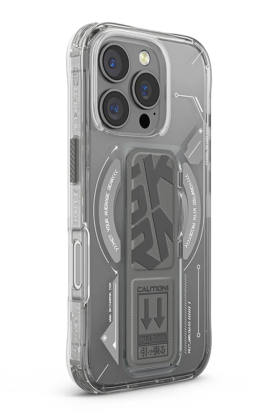 Skinarma etui na telefon z wbudowanym pierścieniem magnetycznym iPhone 16 Pro SK.2024PP63.HELO.TT transparentny