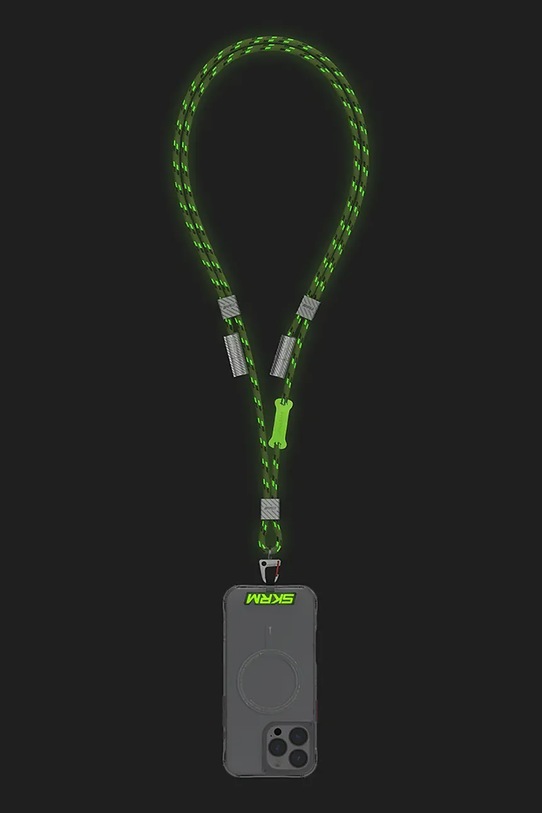 Skinarma uniwersalna smycz do telefonu 2w1 Dyno Ve USB-C/USB-C SK.DYVE.CBLCC.GLOW zielony AA00