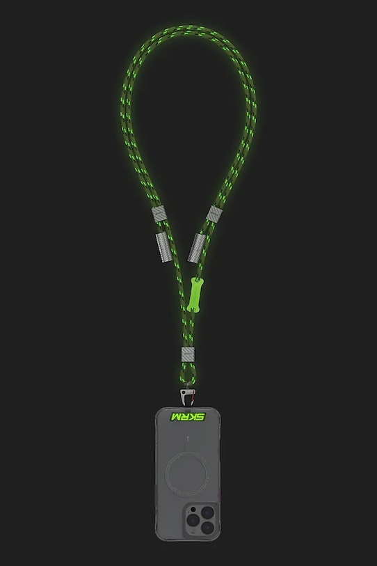 Universal λουρί για τηλέφωνο Skinarma 2w1 Dyno Ve USB-C/USB-C SK.DYVE.CBLCC.GLOW πράσινο AA00