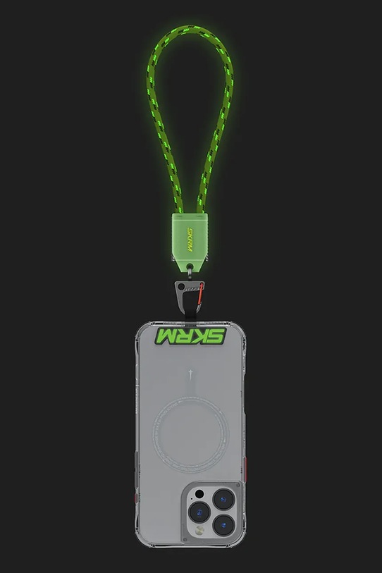 Skinarma uniwersalna smycz do telefonu 2w1 Dyno Ve USB-C/USB-C SK.DYVEHS.CBLCC.GLOW zielony AA00