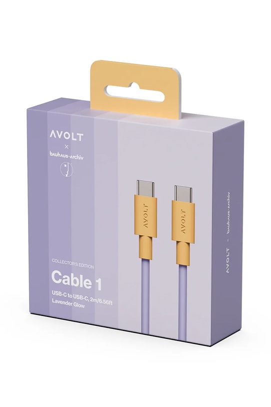 Avolt kabel usb do ładowania Bauhaus-Archiv USB-C to USB-C / 2m C1CCI1002IN1 fioletowy AA00