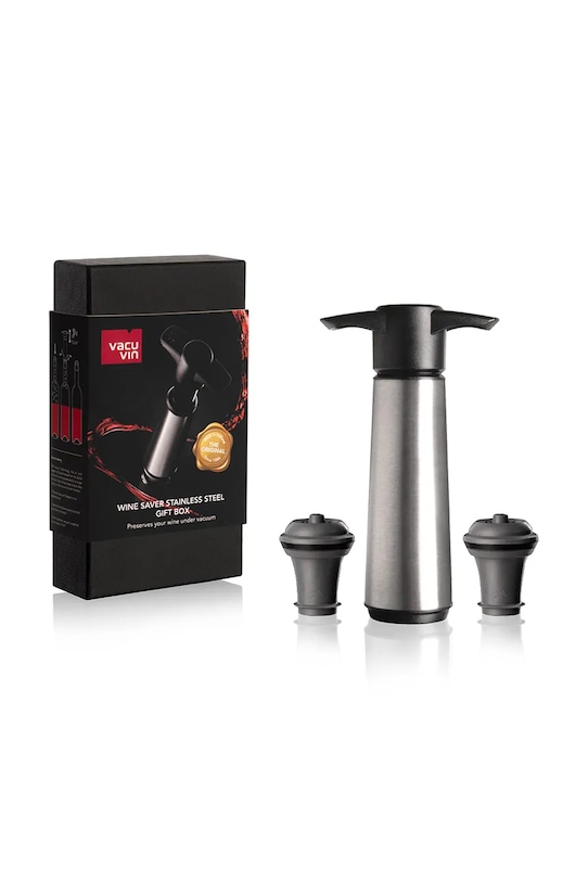 Kuchnia i bar Vacu Vin pompka próżniowa do wina z 2 korkami Wine Saver 8,5 x 22,3 x 4,3 cm 06492616. szary