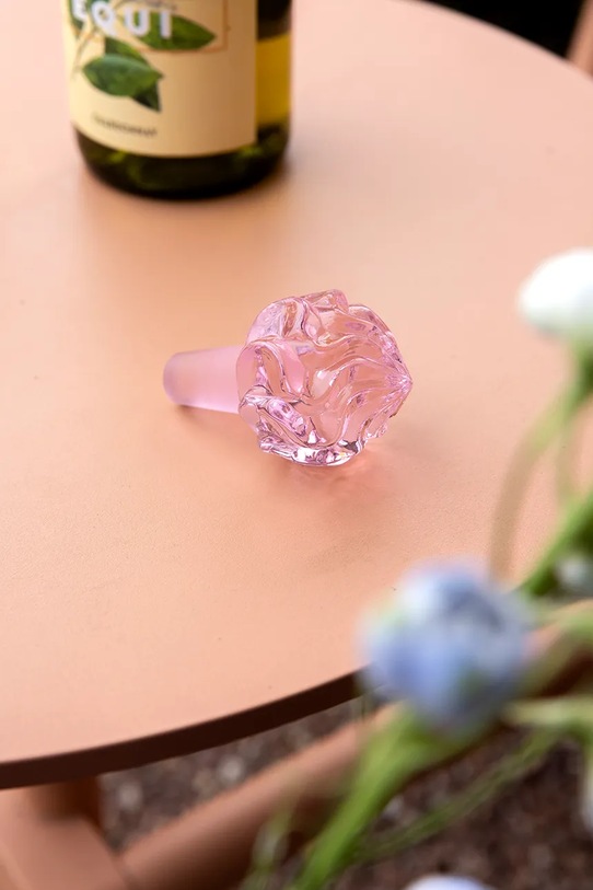 Кухня та бар &k amsterdam пробка для вина з кольорового скла 8 cm 2323.17 рожевий