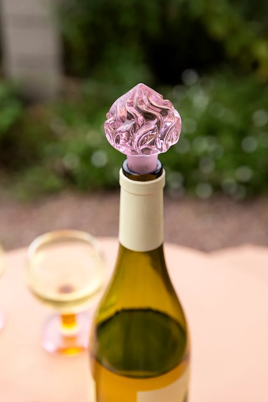 &k amsterdam пробка для вина з кольорового скла 8 cm рожевий 2323.17