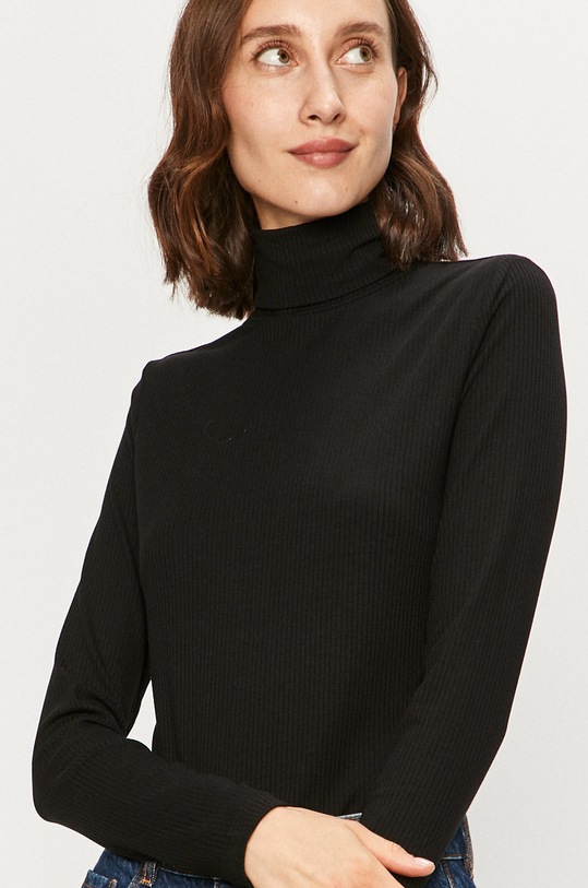 Vila - Tričko s dlhým rukávom s elastanom čierna 14056526