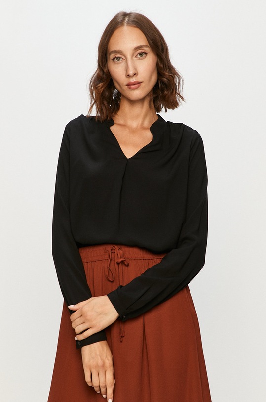 Vero Moda - Blúzka jednofarebný čierna 10233287