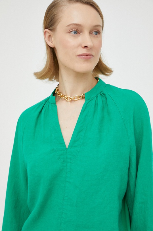 Marc O'Polo bluza din in verde M03130542081