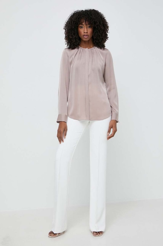 BOSS koszula jedwabna 50490058 beżowy AA00