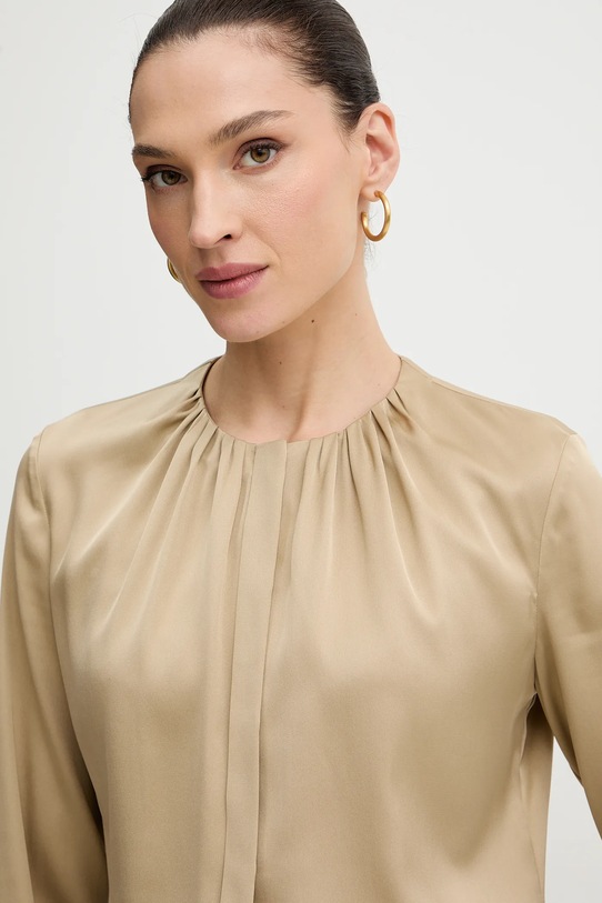 BOSS cămașă din mătase Banorah bej 50538481