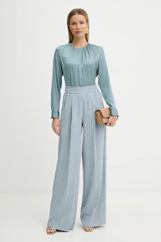 Μεταξωτό πουκάμισο BOSS 50538481 τιρκουάζ AA00