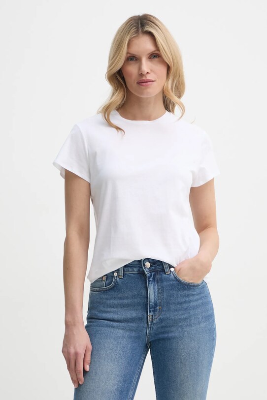 Filippa K tricou din bumbac uni alb 28904.FK