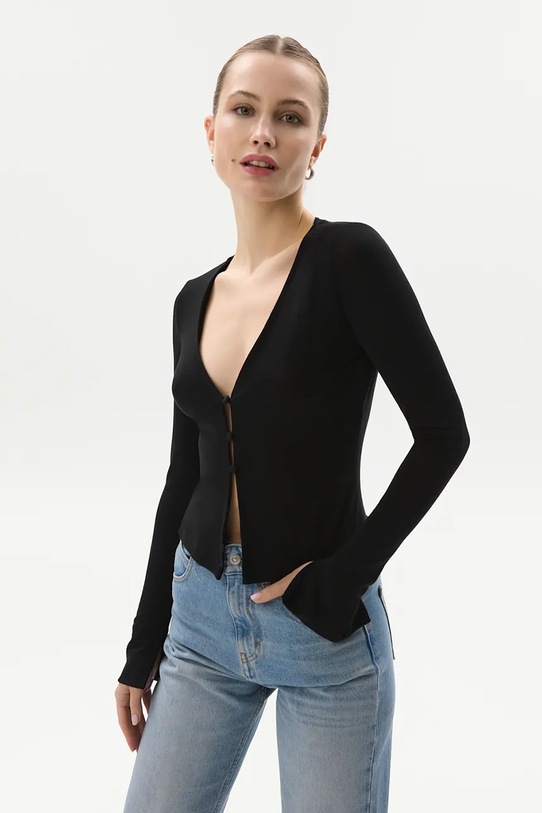 Blúzka Saint Body BOTTOMS KNIT LONGSLEEVE SB.533 čierna AA00