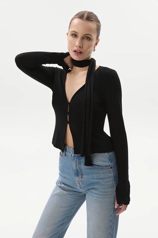 Abbigliamento Saint Body camicetta BOTTOMS KNIT LONGSLEEVE SB.533 nero