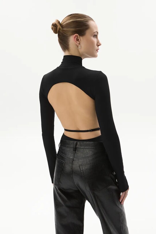 Боди HALF NECK BACKLESS BODYSUIT SB.605 чёрный AA00