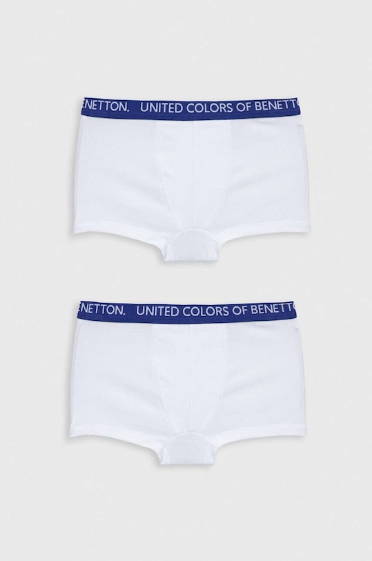 United Colors of Benetton bokserki dziecięce 2-pack Planet friendly biały 3OP80X189.G.CONTIN.PPYX