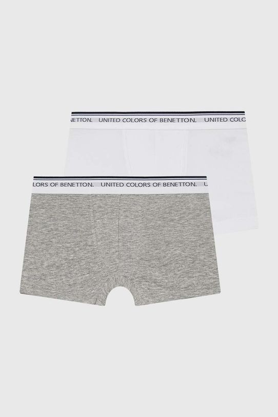 Παιδικά μποξεράκια United Colors of Benetton 2-pack εφαρμοστό σορτς μπόξερ γκρί 3OP80X230.G.NOS