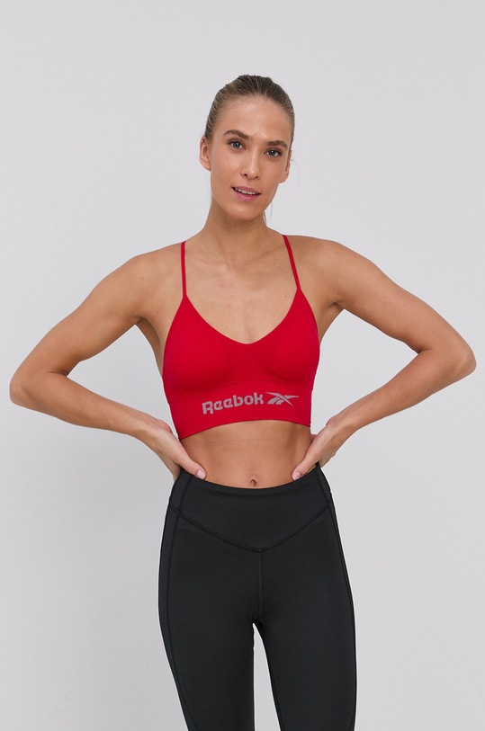 Reebok Biustonosz sportowy F9609 bez fiszbinów czerwony F9609