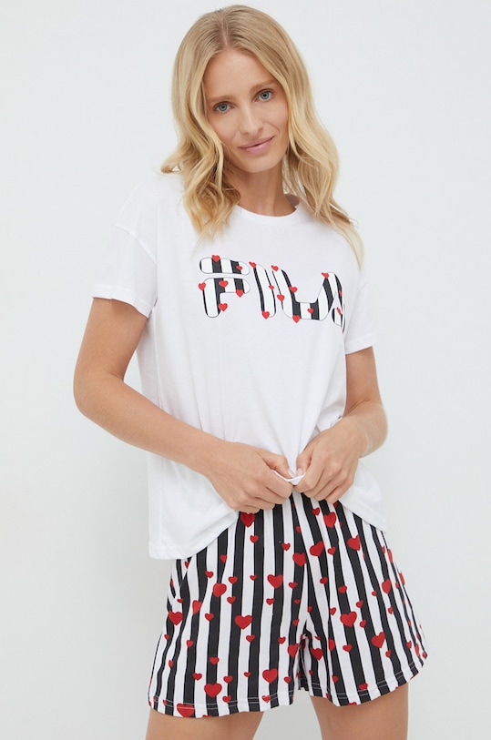 Fila piżama bawełniana wzorzyste biały FPS4082