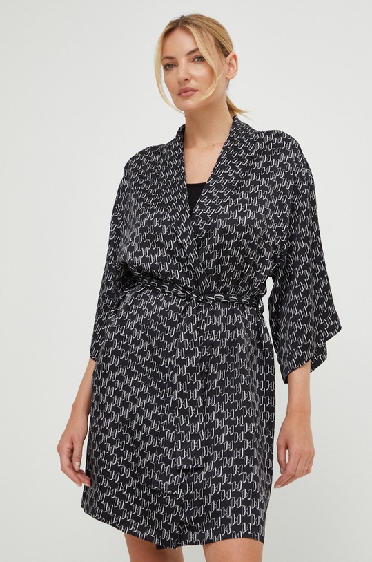 Karl Lagerfeld szlafrok 225W2134 tkanina czarny 225W2134