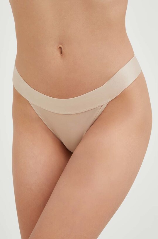 Dkny stringi dzianina beżowy DK8191