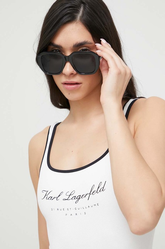 Odzież Karl Lagerfeld jednoczęściowy strój kąpielowy 231W2202 biały