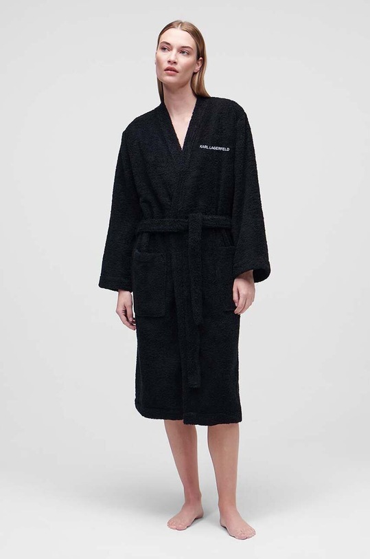 Karl Lagerfeld szlafrok dzianina czarny 230W2185