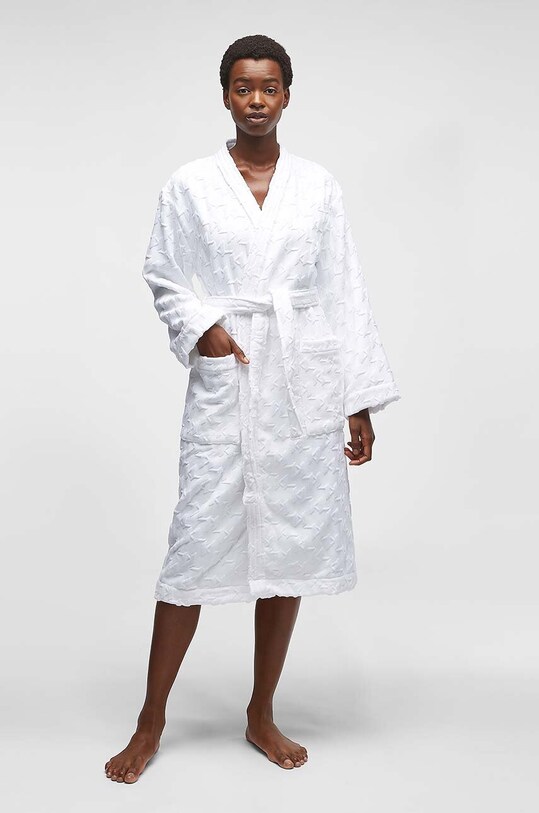 Bavlnený župan Karl Lagerfeld bavlna biela 230W2180