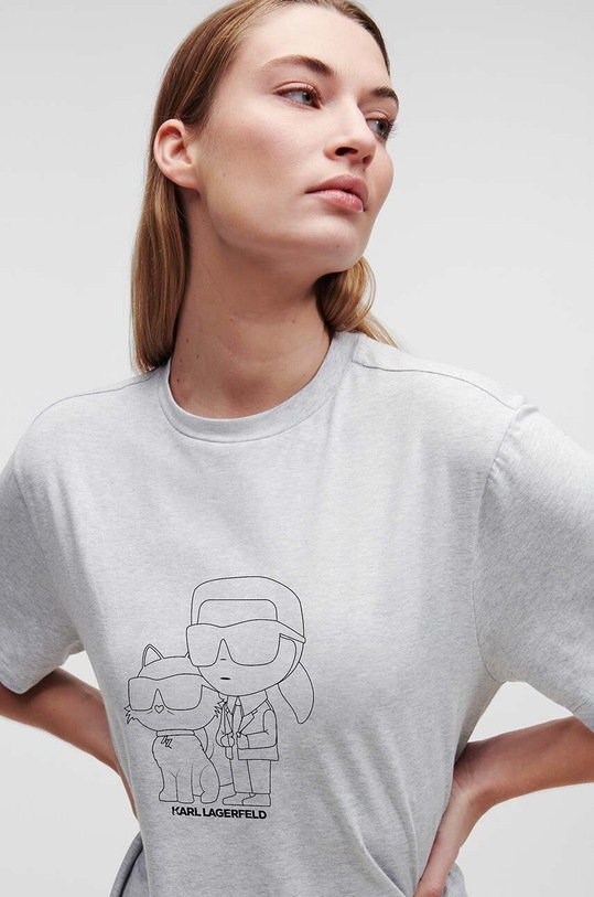 Odzież Karl Lagerfeld koszula nocna bawełniana 236W2114 szary