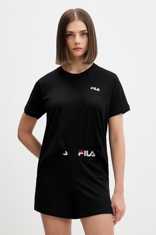 Fila piżama dwuczęściowa damska bawełniana czarny FPS4180
