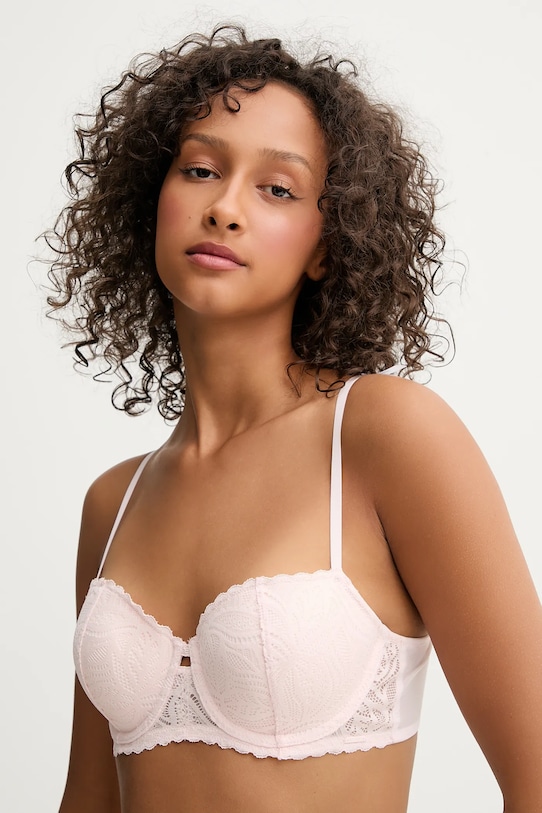 Dkny biustonosz koronka różowy DK7555
