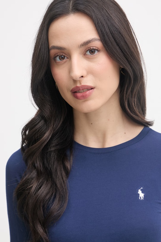 Polo Ralph Lauren body damskie bawełniane z elastanem granatowy 4P0490