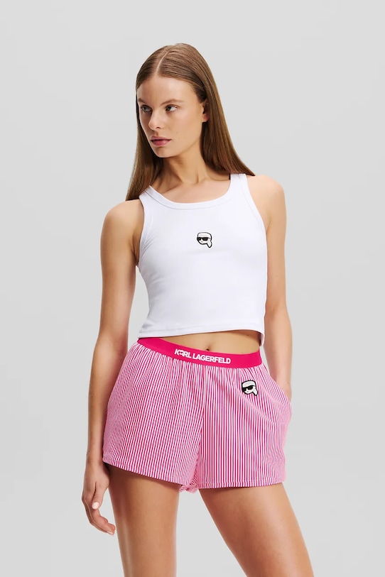 Bavlnené pyžamové šortky Karl Lagerfeld IKON spodný ružová A2W45009